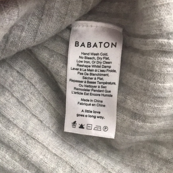 Aritzia babaton cropped grey wool sweater size S - Picture 5 of 6